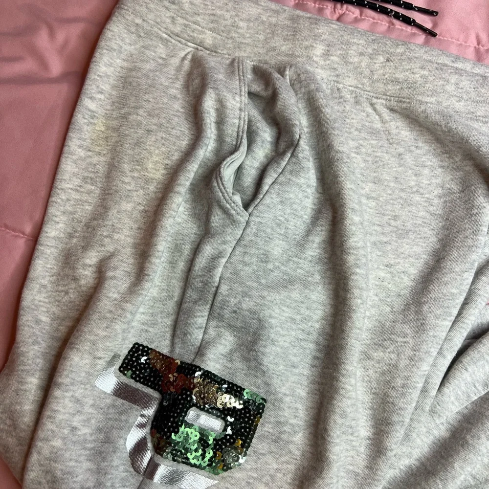 Gray Sweatshirt with Sequin Accents - Picture 2 of 8